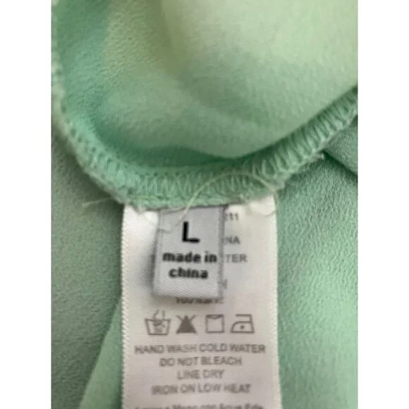 Fab'rik Light Green Sleeveless Front Zip Top Size Large - Picture 5 of 6